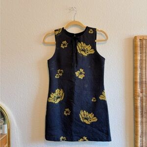 Zara Mini Dress with Yellow Floral Accents